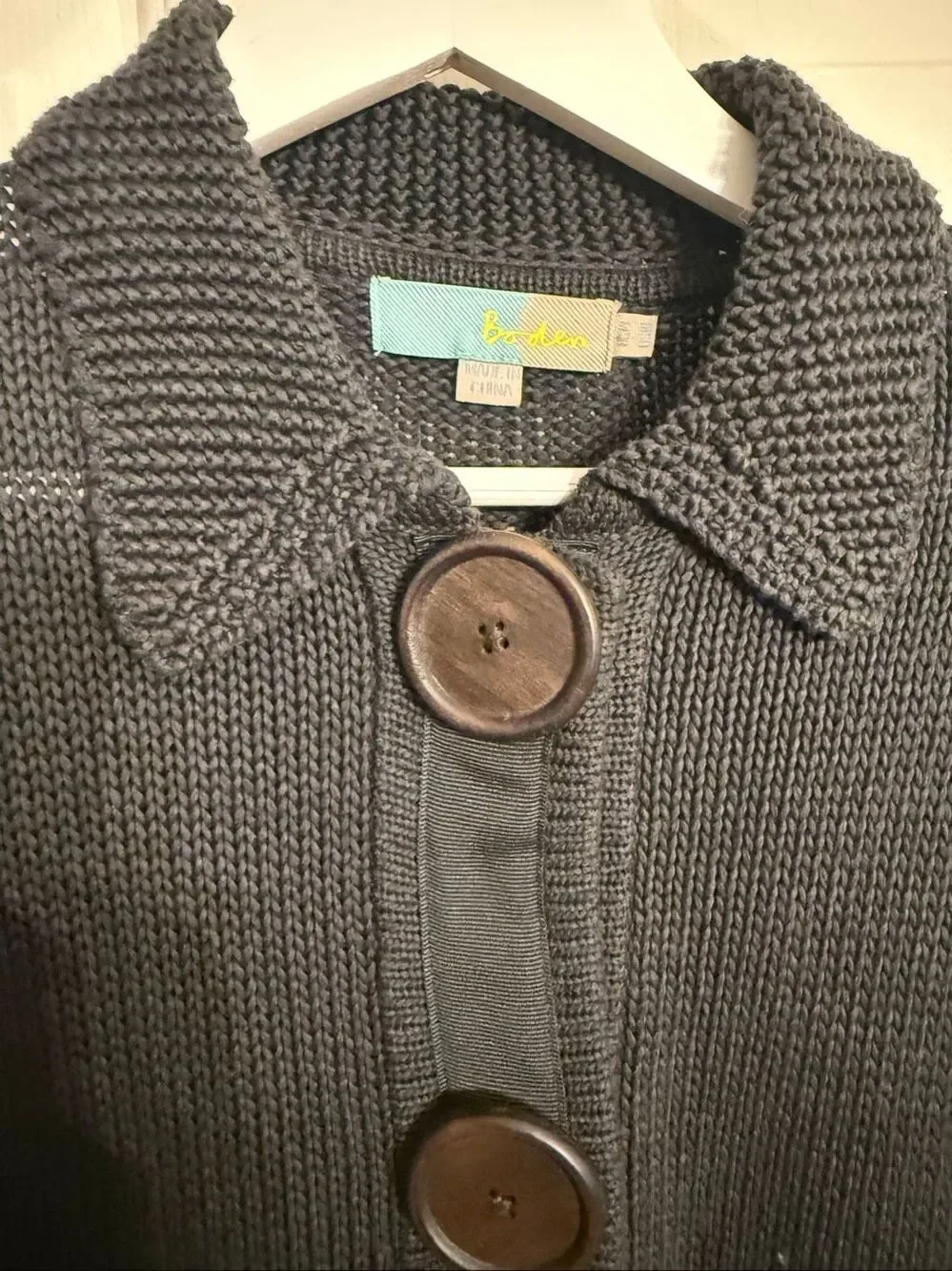 Boden Gray Long Line Snap Button Cardigan Sweater sz 10 EUC